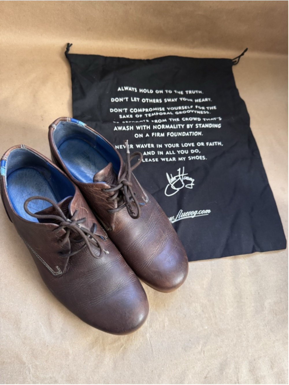 John Fluevog CBC Radio Derby Oxford Brown Leather Women’s 7 With Dust Bag